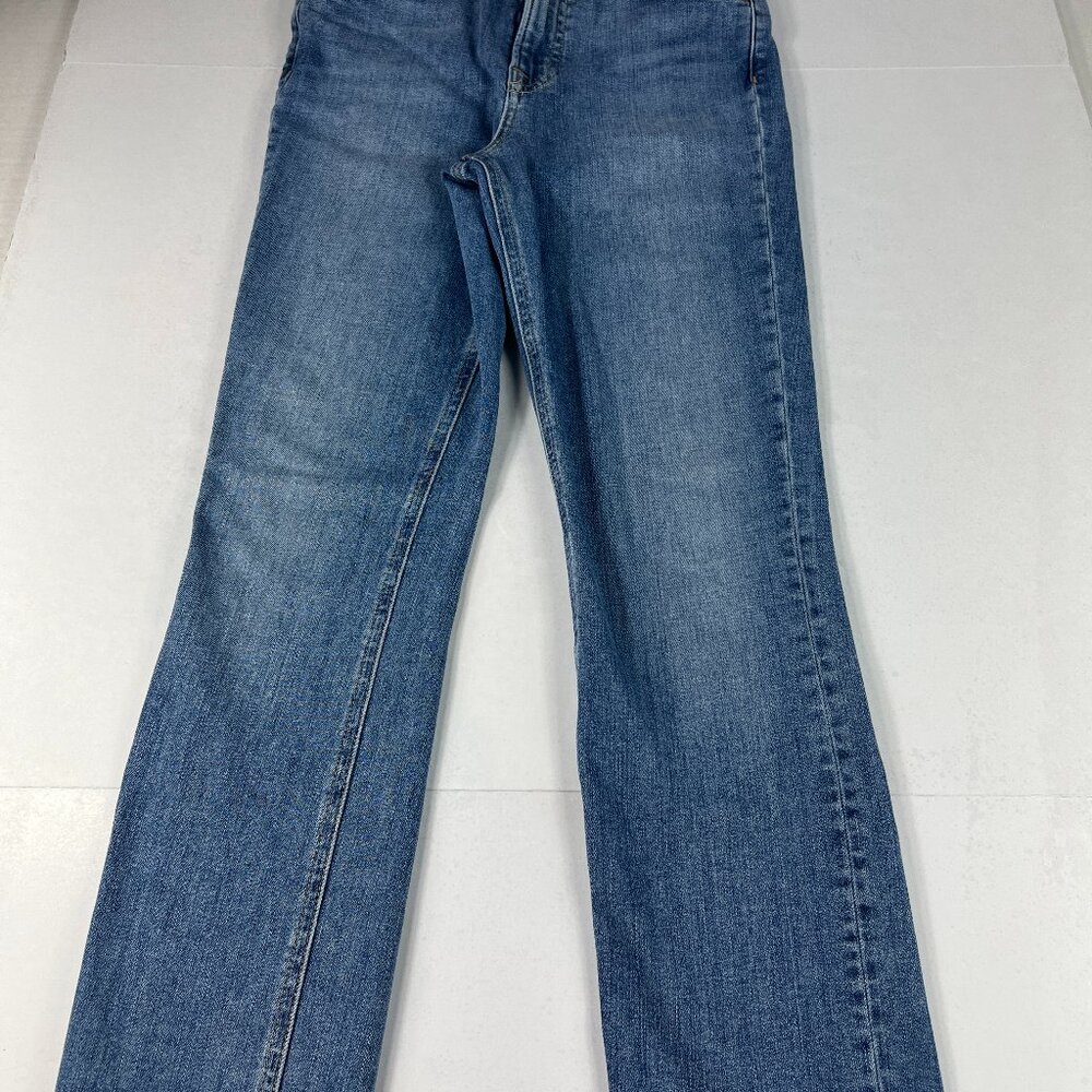 GRLFRND Jeans Women's Measured 25x23 Reed Slim Leg Crop Blue Frayed Denim Tag 25